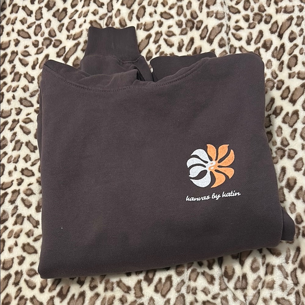 Kanvas by Katin Brown Sweatshirt with Swirl Orange Logo
